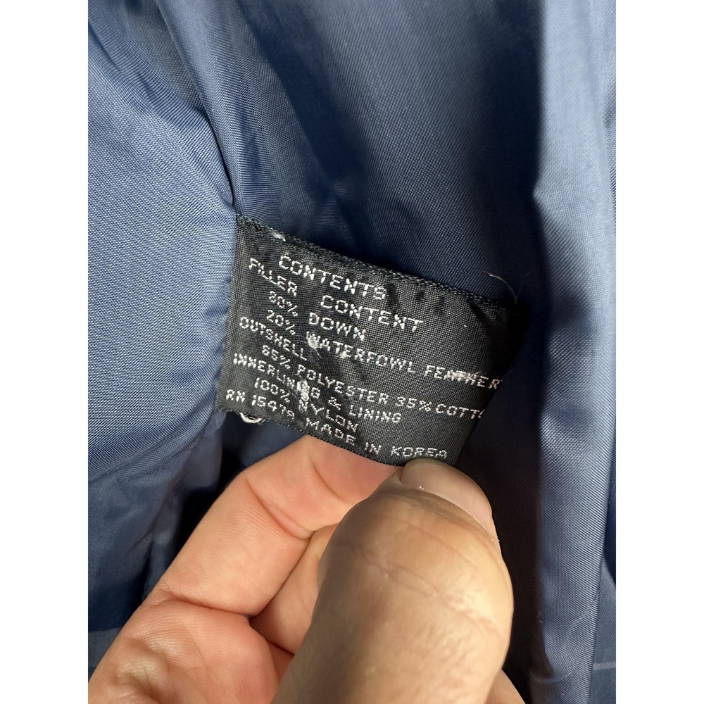 Downist Coat Womens Medium Blue Long Down Puffer Quilted Zip Collared Pockets - Picture 9 of 11